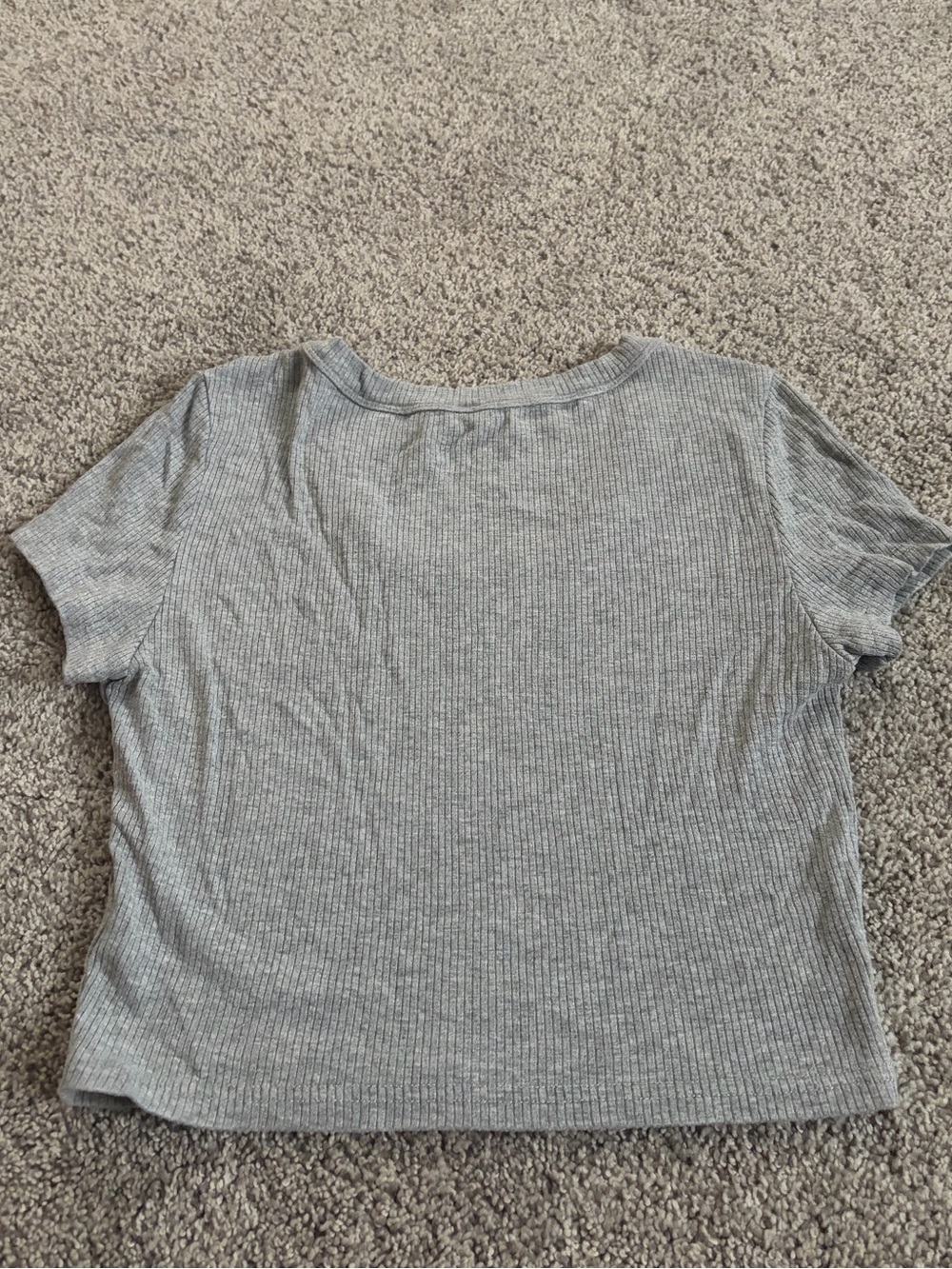 SHEIN Light Gray Ribbed Scoop Crop Top - Picture 2 of 3